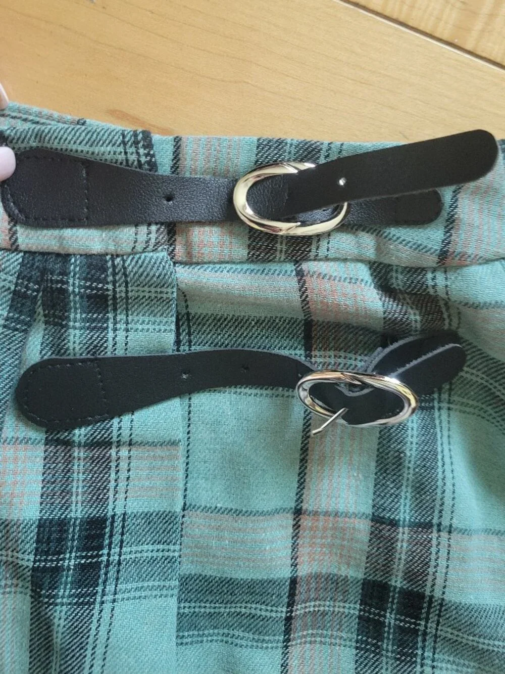 Altar’d State Plaid Mini Skort Buckle Detail Academia Y2K Size M - Picture 3 of 5